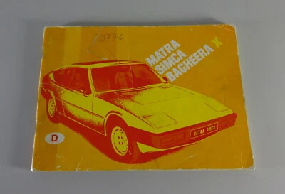 Manuale Di Istruzioni Chrysler Simca Matra Bagheera Data 07/1977 - Immagine 1 di 4