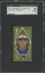 1911 T205 Piedmont Cigarettes Lee Tannehill  SGC 50 VGEX 4 Chicago White Sox
