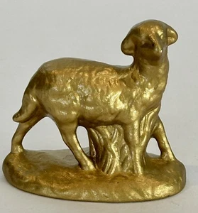 Vintage 1974 Atlantische Form Weihnachten Krippe Ersatz Lamm Schafe in Gold - Bild 1 von 6