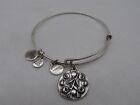 2016 Alex And Ani Silver Plated "Willow" Adjustable Charm Bracelet #84f