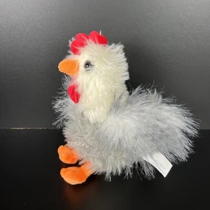 Walmart Pasqua Piccolo Peluche Pollo Shaggy Grigio e Bianco, Gallo 7" - Foto 1 di 6