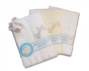 Baby Acrylic Shawl with Embroidery - White/White, White/Silver, Cream/Cream -079 - Picture 1 of 1