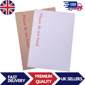 PLEASE DO NOT BEND HARD CARD BOARD BACKED ENVELOPES MANILLA BROWN WHITE C6 A5 A4 - Picture 1 of 15