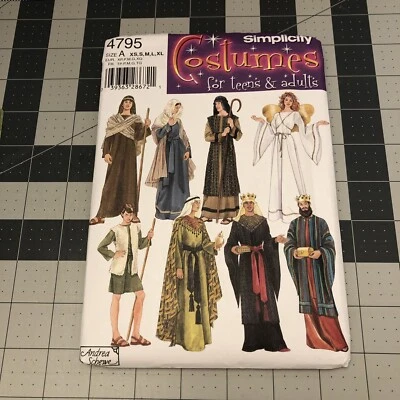 Simplicity 4795 Nativity Shepherd Kings Mary Joseph Angel Adult XS to XL Costume - Image 1 of 4