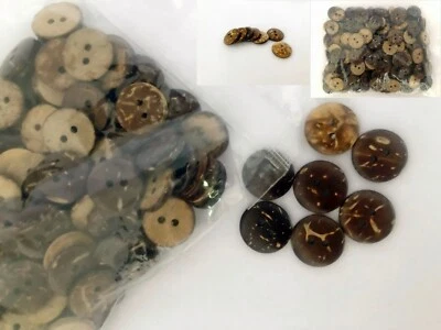 Coconut Buttons Shell Sewing Brown Flat Round Scrapbooking Knitting 2-Hole 15mm - Image 1 of 4