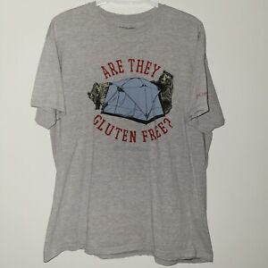 Columbia Are They Gluten Free Shirt Men's Size XL Extra Large Gray Camping Bear