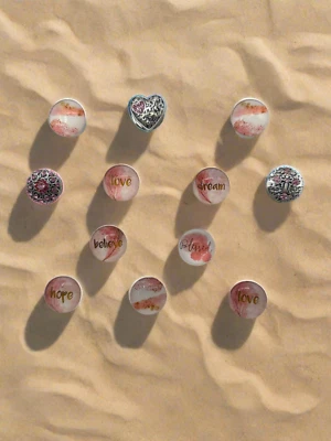 Self-Love Inspirational Glass Charms 18mm & Snap Button Jewelry Eva OBag Kit - Image 1 of 2