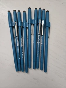 Vintage Eraser Mate Pens Eraseable Ink Fine Point Blue 396-01 Open Box 9 Pens - Picture 1 of 7