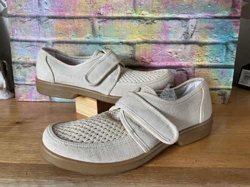 Scarpe CLARKS in tela sabbia cinturino senza pizzo da uomo TAGLIA UK 8 5 smart casual estate