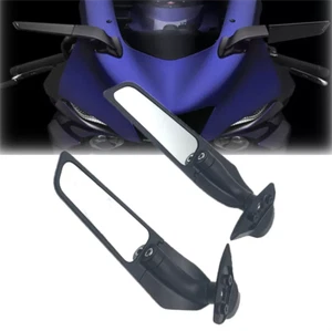 Swivel Wing Fin Rearview Mirrors For YAMAHA YZF-R6 2017-2021 YZF-R7 2021-2023 - Picture 1 of 11