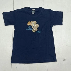 Punch Design Navy Blue Animal Embroidered T Shirt Youth Size 6  - Picture 1 of 6