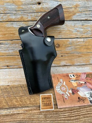 Tex Shoemaker Plain Black Leather 64 Holster For S&W L  Frame Medium Revolver L - Image 1 of 2