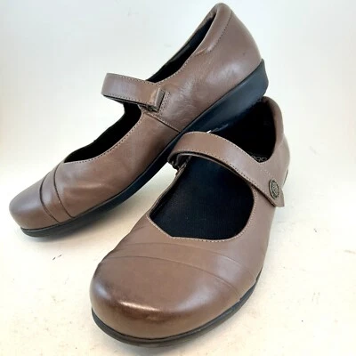 Abeo BIO System Brown Leather 24/7 Ida 3D Premium Orthotic Mary Janes Flats sz 9 - Image 1 of 4
