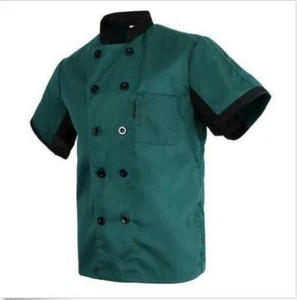 Unisex Chef Jacket Coat Restaurant Hotel Work Uniform Short Mesh Sleeves Men - Picture 1 of 13