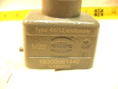 Harting 193000061440 Connector Power Heavy Duty HAN 6B M20  TOP ENTR METAL HOOD  - Image 1 of 3