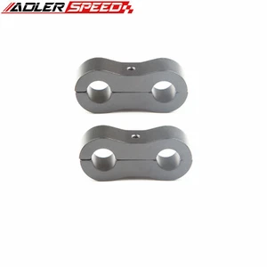 US SHIP 2PCS -3AN AN3 ID 9.5mm Billet Fuel Hose Line Dual Separator Clamps Black - Picture 1 of 6