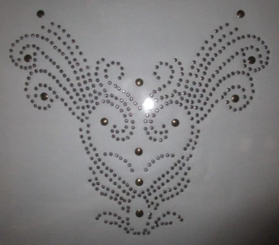 Diamanté Hotfix Rhinestone transfer Motif - Elegant Iron On Neckline 19cm x 20cm - Image 1 of 4