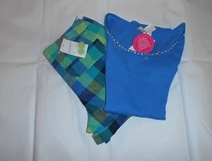 Roxy Hunter Girls Linen Blend Plaid Shorts & Limited Too Bling Tank Top 7 NWT - Picture 1 of 4