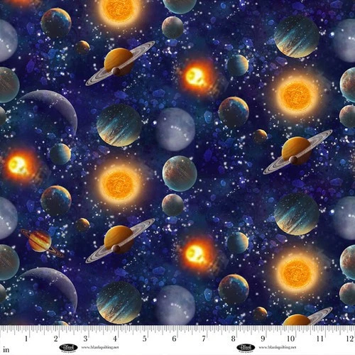 TECIDO SPACE CADET PLANET BLANK QUILTING CÉU NOTURNO NEBULOSA GALÁXIA MEIA JARDA - Imagem 1 de 1