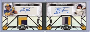 2025 Topps Tier 1 Christian Yelich Brice Turang Auto Patch Booklet 05/10 BREWERS - Picture 1 of 2