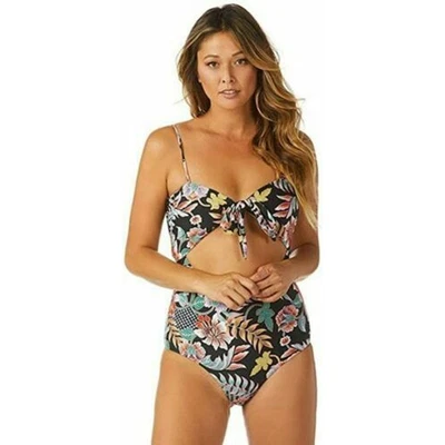 Raisins Puerto Vallarta One Piece Swimsuit Indo Bloom Boho Floral Black Mono S - Image 1 of 4