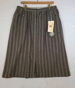 Vintage Summit Sportswear Wollmischung gestreift Fischgrät Rock Gr. 16 (33) - Bild 1 von 12