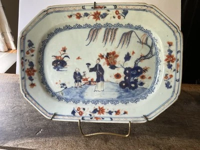 Plato octogonal esmalte policromado exportación china alrededor de 1800 Foto 1 de 4
