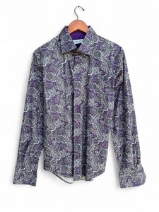 ETRO Men’s Shirt 43 (17”) – Made in Italy – 100% Cotton – Paisley Pattern Purple - Picture 1 of 13