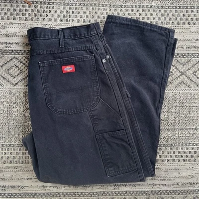 Vintage 90s Black Dickies Baggy Relaxed Workwear Carpenter Canvas Pants - 38x32 - Image 1 of 4