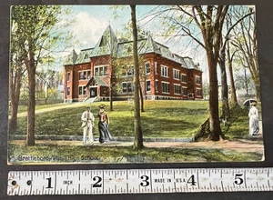 Antique Postcard Brattleboro Vermont High School Posted  - Picture 1 of 2