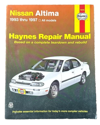 Haynes Repair Manual • Nissan Altima 1993–1997 • All Models • #72015 - Image 1 of 2