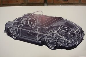 Porsche 356a Speedster PVC großes WERKHAUS BANNER Garage Auto Showbanner