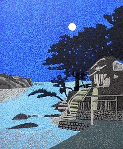 Full moon 16 x 20 Acrylic on wood by Michael Byro - Picture 1 of 1