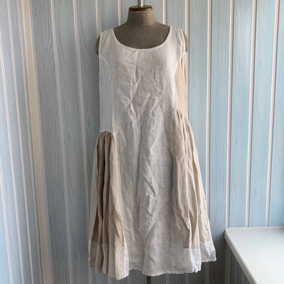 Cocon.commerz by Privatsachen Pleated Linen Sleeveless Fit & Flare Long Dress - Image 1 of 4