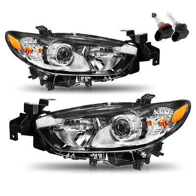 For 14 15 16 17 Mazda 6 Halogen Headlights Left & Right Side Pair w/Bulb LH+RH - Image 1 of 4