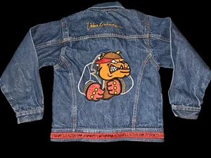Urban Extreme Active Wear Vintage Kids 8 Boys Denim Jean Jacket Bulldog Blue - Picture 1 of 18