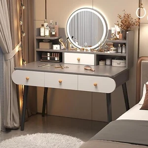 Dressing Table with 4 Drawers Multifunctional Makeup Vanity Dressing Table with - Picture 1 of 7