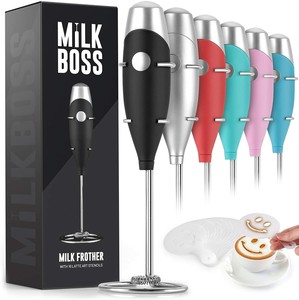 Handheld Frother Foamer  w/ Stencils Lattes Whisk Mixer Keto Coffee Cappuccino