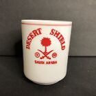 Vintage Desert Shield Saudi Arabia 1990 Coffee Mug Arcopal France White Red Rare