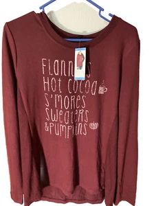 Modern Canvas Women's Fall Long Sleeve Sweatshirt New Large Claret Flannels…… - Picture 1 of 9