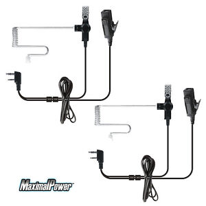 2-Pack Hands-Free Earpiece High Quality Kit with Cable 2pin plug for ICOM radio