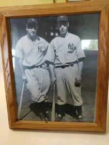 BASEBALL GREATS LOU GEHRIG & JOE DIMAGGIO 8X10 PHOTO NEW YORK YANKEES Framed - Picture 1 of 5