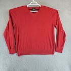 Jos A Bank Mens Large Signature Collection Red V Neck Long Sleeve Pullover Pima