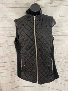 Top it Off Women's Black Quilted Vest Zip Up Size XL - Picture 1 of 6