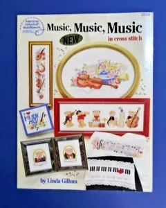 MUSIC, MUSIC, MUSIC Cross Stitch patterns LEISURE ARTS Bears Violin Piano 1992 - Picture 1 of 3