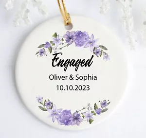Personalized First Christmas Engaged - Christmas Engagement Names Ornament 2023 - Picture 1 of 3