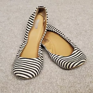 Ballerine da donna Mossimo Supply Co. taglia 7 nere e panna a righe slip-on - Foto 1 di 7