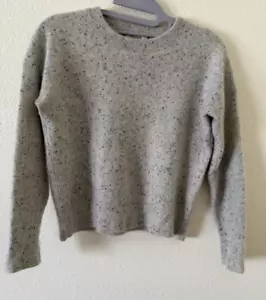 Maglione pullover Madewell cashmere taglia XS grigio maculato tessuto waffle girocollo - Foto 1 di 12