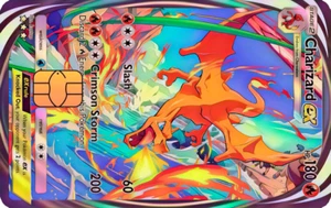 Charizard Ex Genetic Apex Credit  card decal sticker holographic - Picture 1 of 1