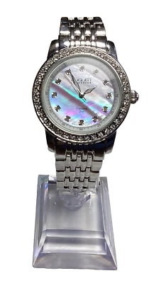 August Steiner Womens Watch Silver Pink Diamond Dial Crystal Bezel New Battery - Image 1 of 4
